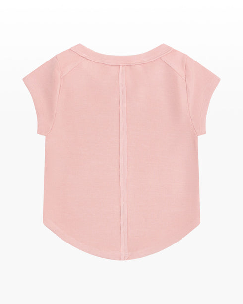 RAYON RIB EXPOSED CAP SLEEVE TEE